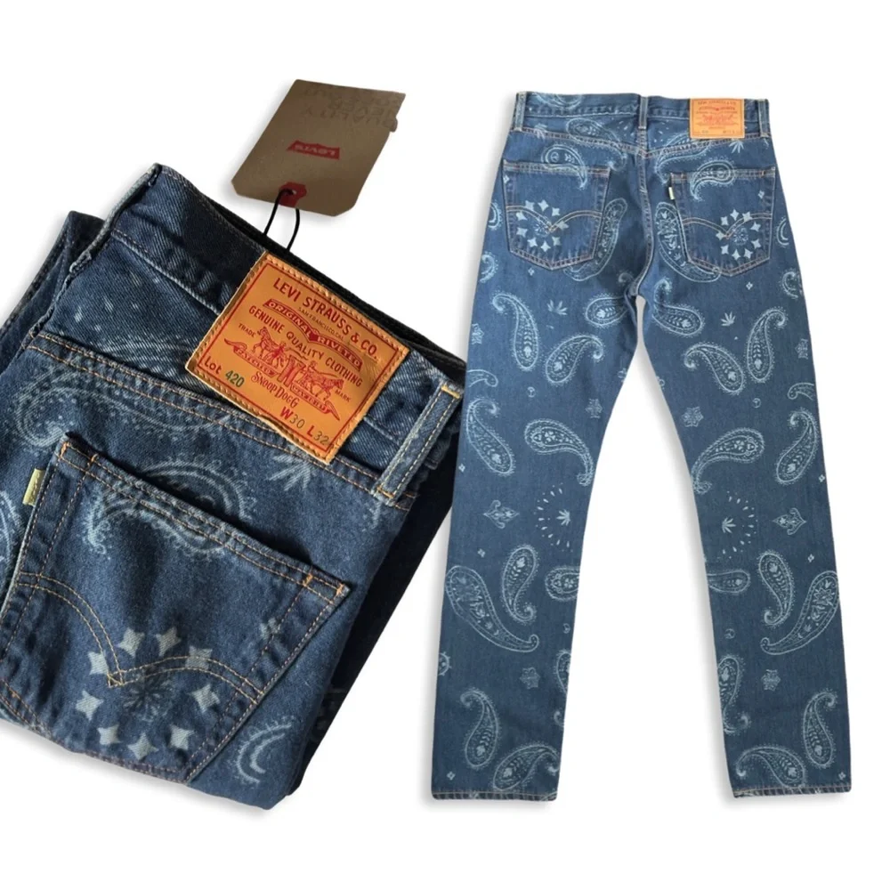 Levi’s X Snoop Dogg Lot 420 Unreleased Premium 501 Paisley Hemp Jean - Picture 6 of 16